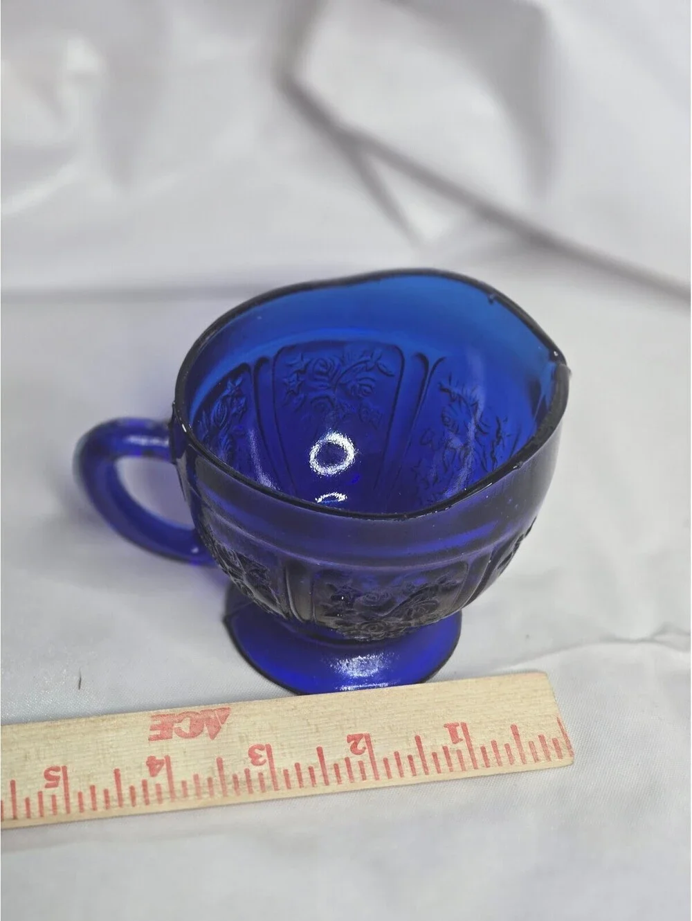 Vintage Cobalt Blue Depression Glass Creamer